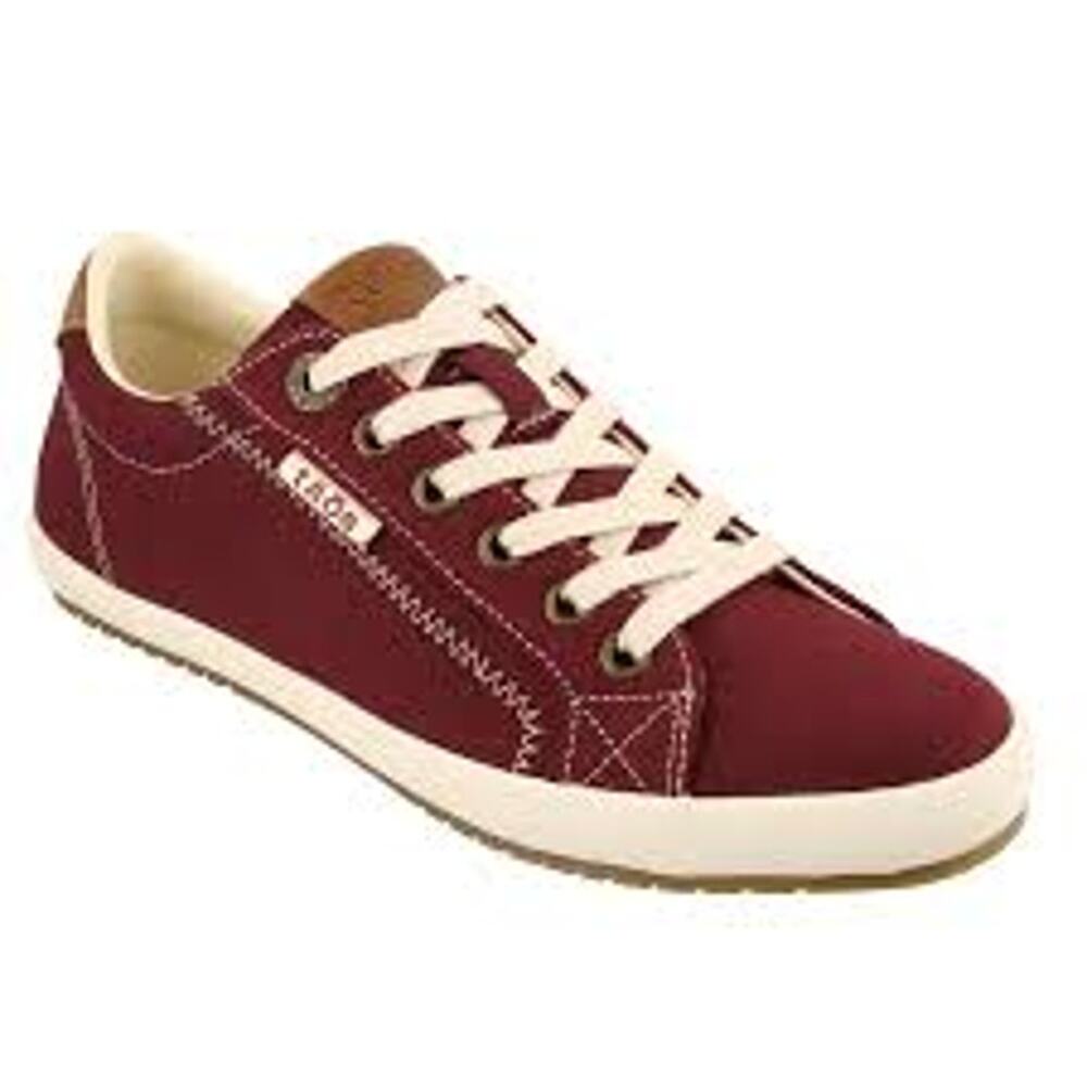 Taos Star Sneakers Canvas Curve Pod Arch Support SILVADUR Shock Absorbent Red 10